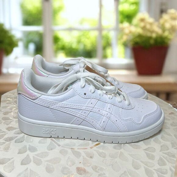 ASICS Japan S Women’s 6 White Leather Iridescent Heel 1202A292-100 NIB - Picture 4 of 10